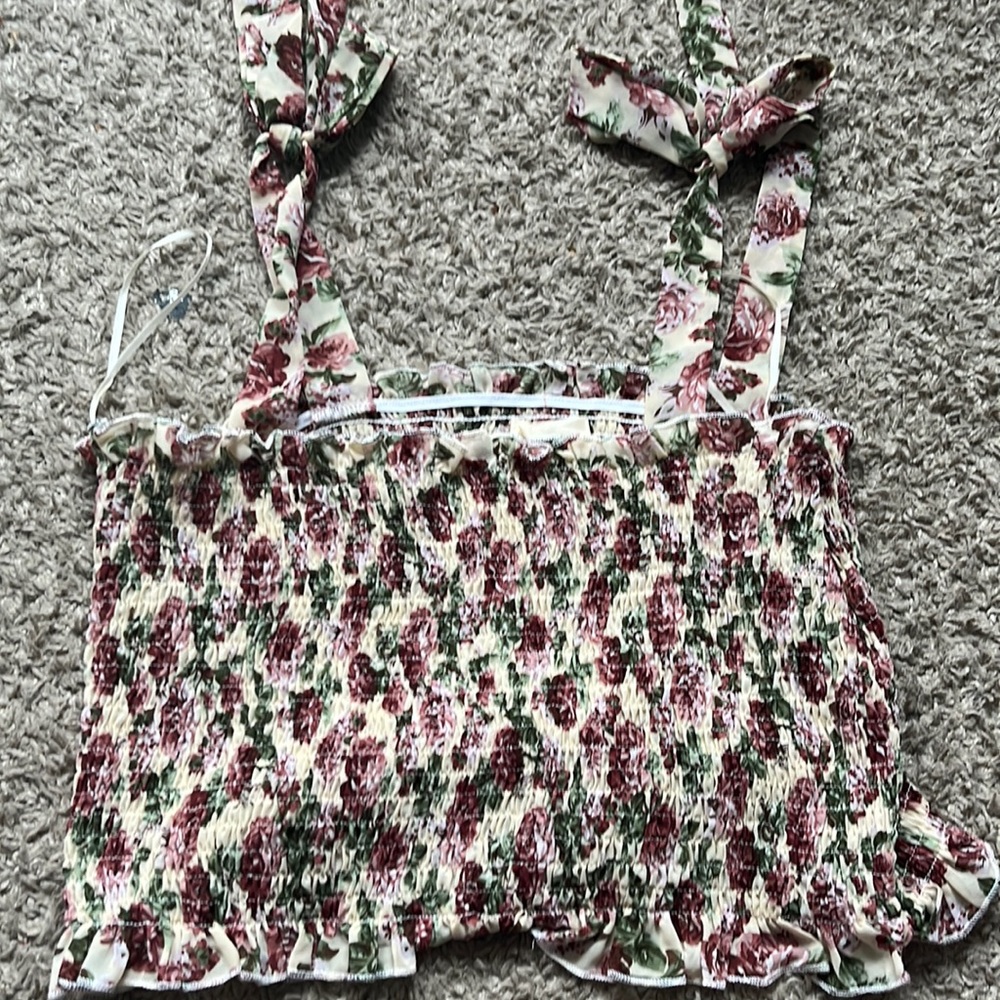 Vintage set! Rose crop top and skirt